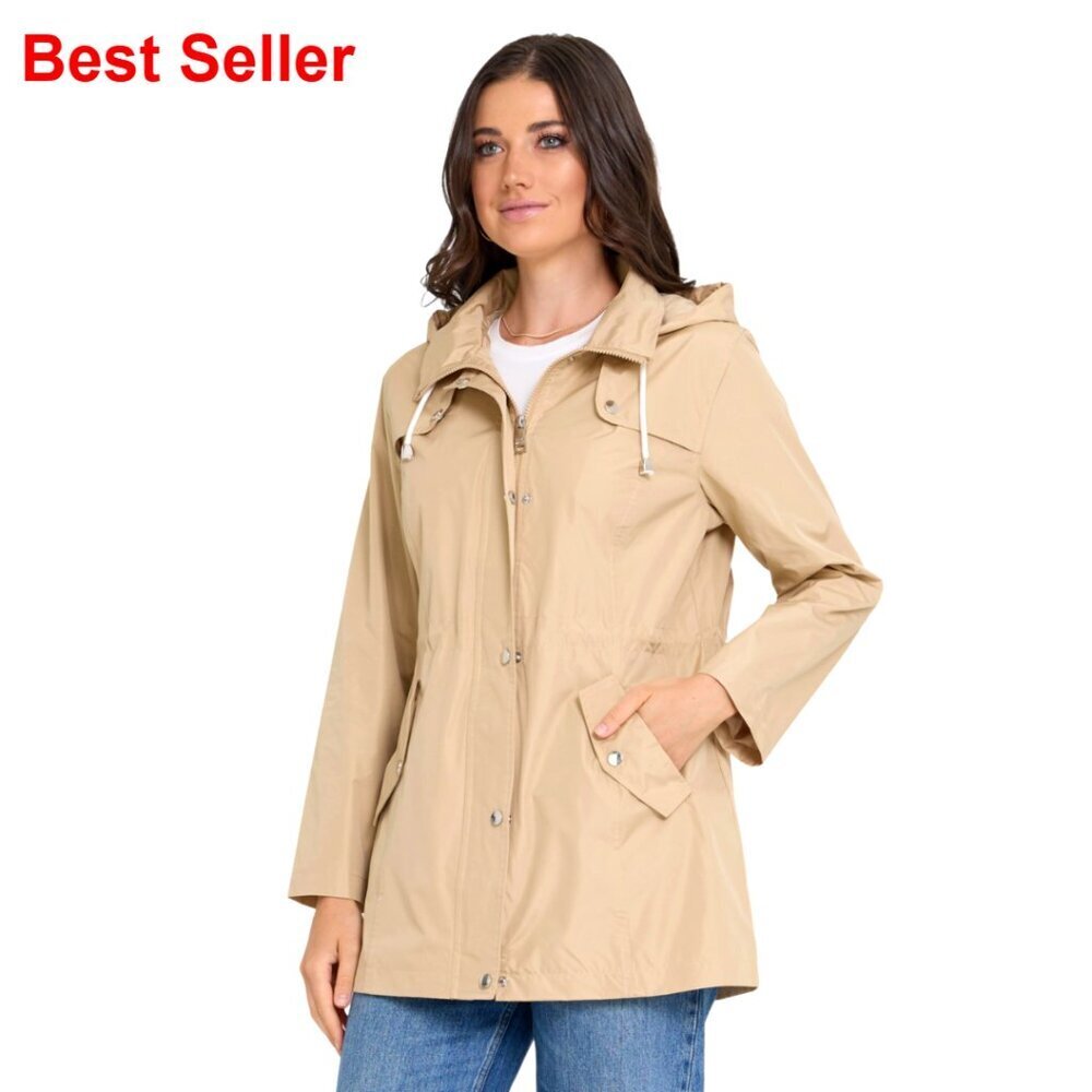 Waterproof Rain Jacket with Hood, Lightweight Anorak Windbreaker